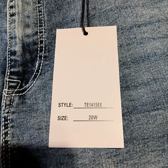 Telepatia High-Rise Bootcut Jeans 20x30 Bootcut Rhinestone Embellished Cross - Picture 8 of 10